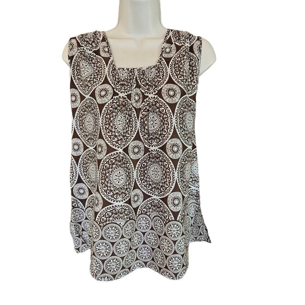 Talbots Silk Blend Top Size 12 Sleeveless Slit Sides